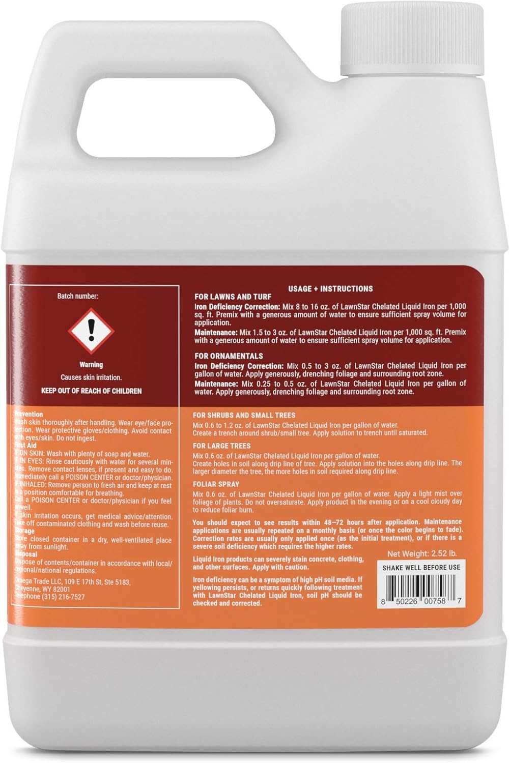 Hierro liquido 32oz para plantas sin EDTA