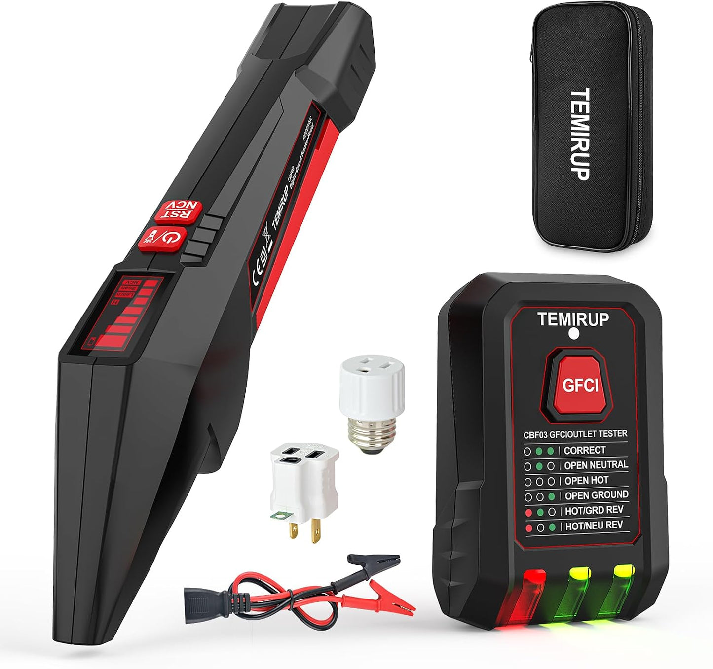 Kit herramientas trazador circuitos LCD probador GFCI linterna