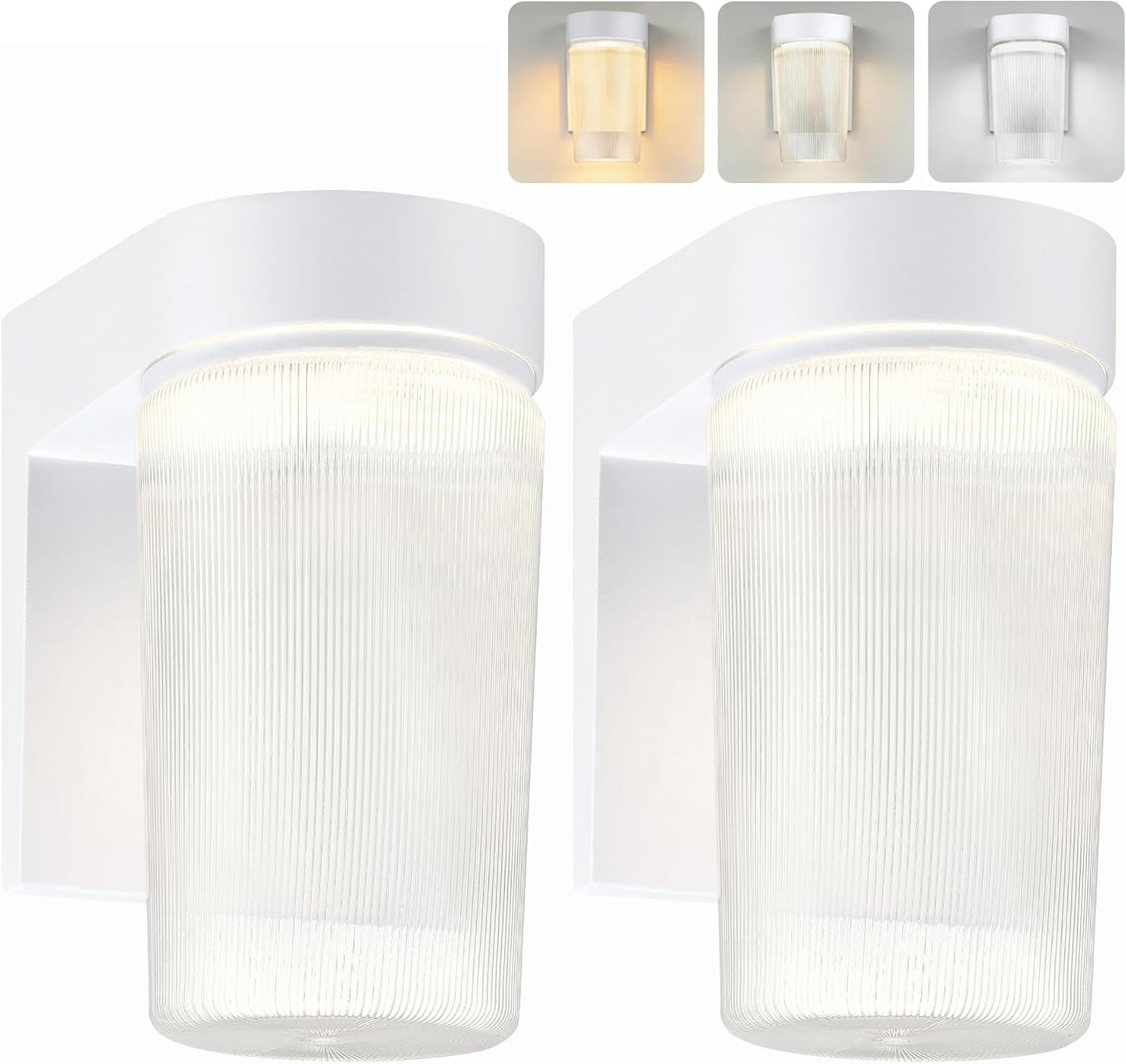 Farol LED pared exterior 3CCT 11W aluminio blanco