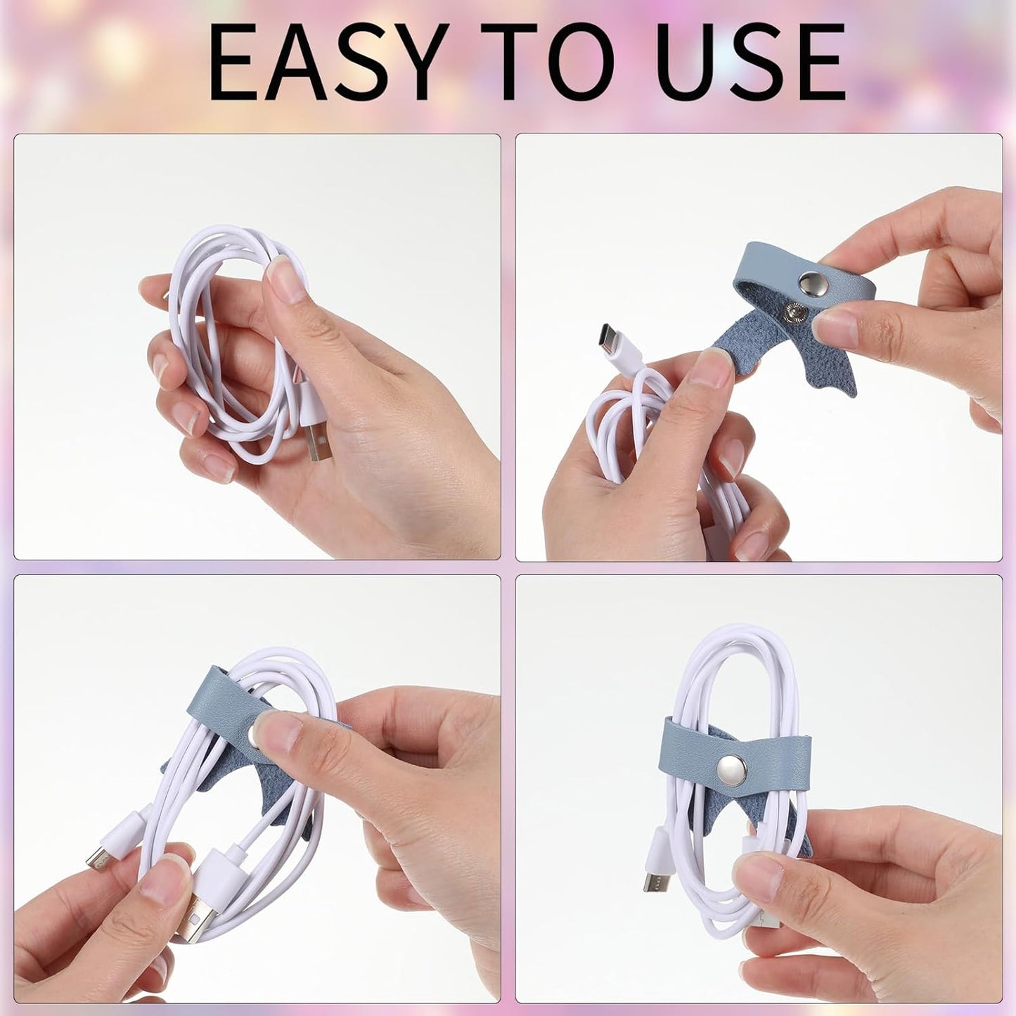 6 Pzas Organizador Cables Auriculares USB