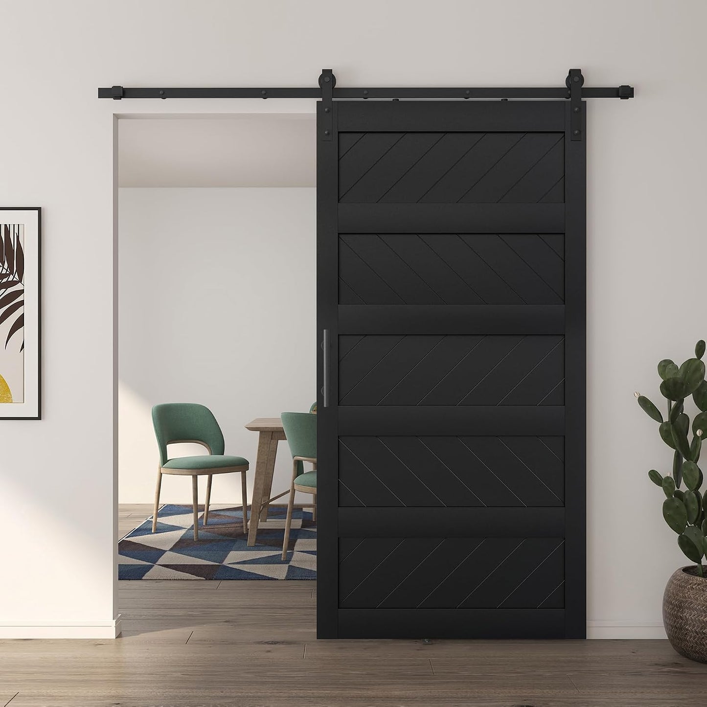 Puerta granero 42x84pulg kit corredera madera sólida MDF