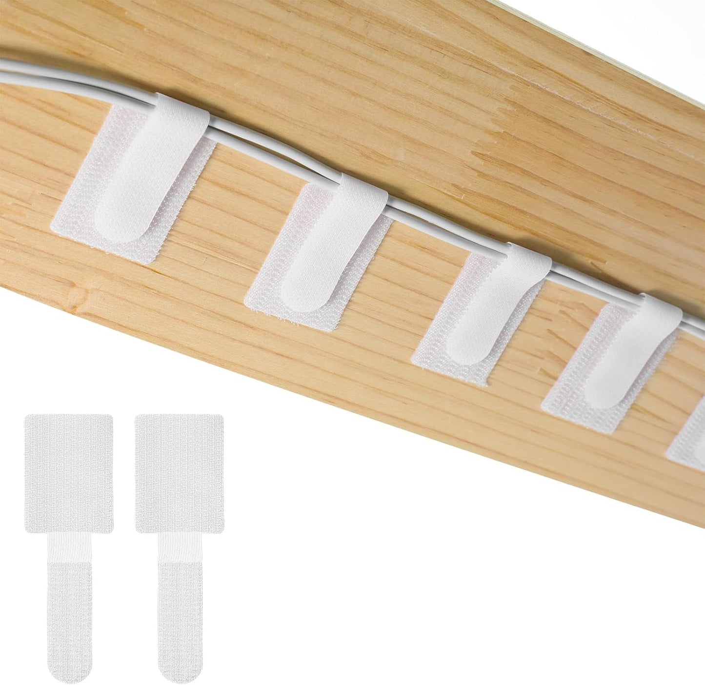 100 Bridas Cables Autoadhesivas Reutilizables Blanco