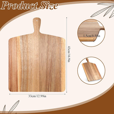 Tabla de cortar grande de madera de acacia 17 x 13 pulgadas con asa
