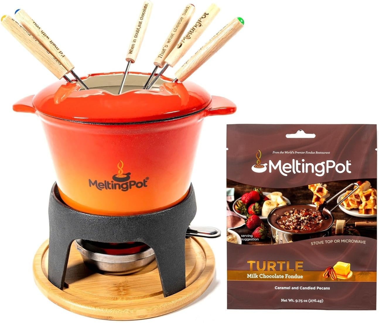 Juego Fundue Hierro Fundida Chocolate Tarta de Caramelo