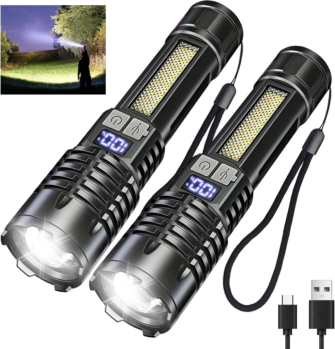 Pack 2 Linternas Led Recargables Modo Ajustable