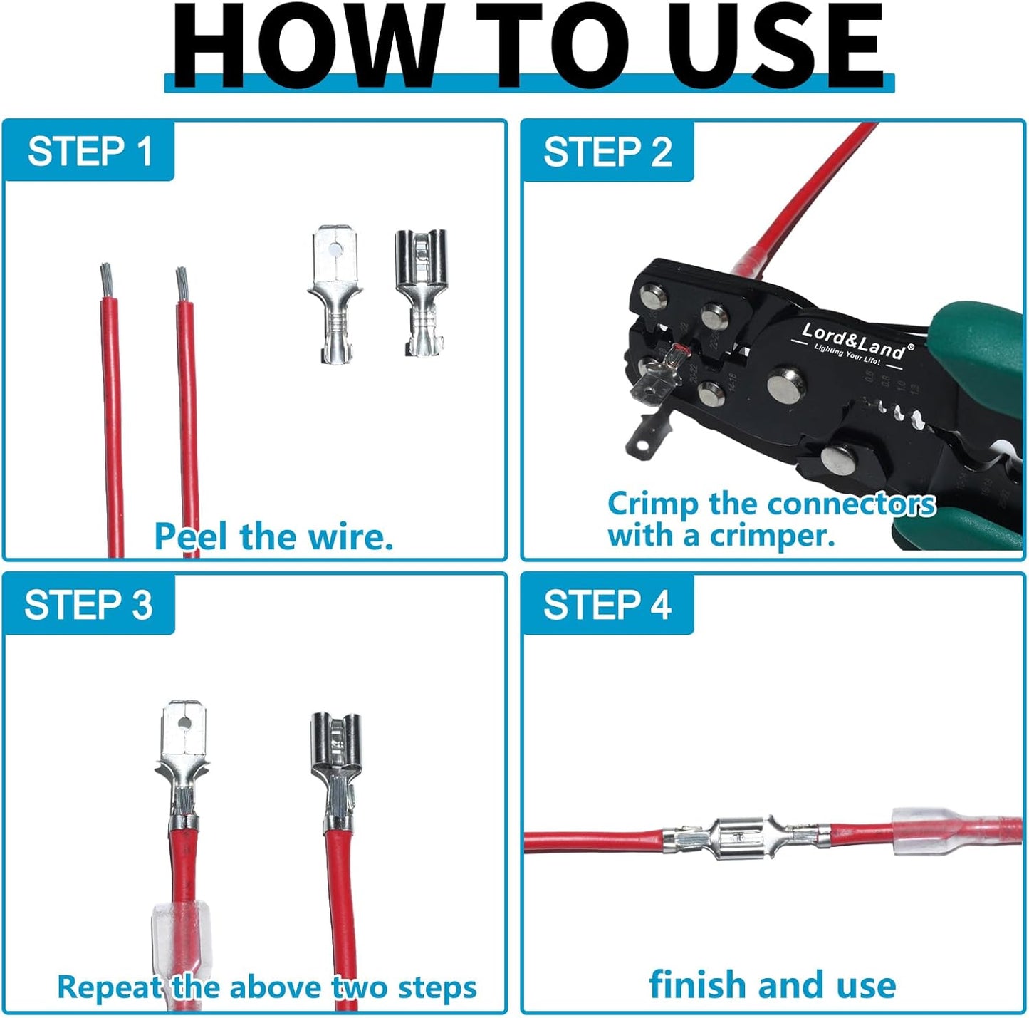 Kit conectores macho hembra 0.110-0.248pulg con manga aislante