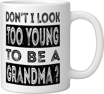 Taza de cerámica para abuela divertida blanca
