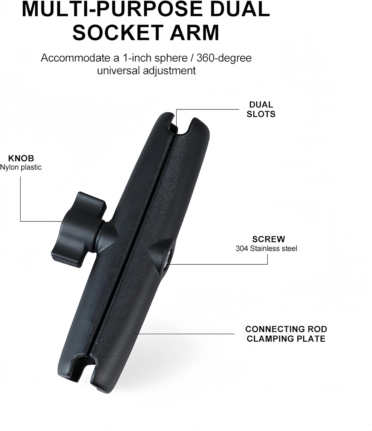 Brazo doble enchufe ajustable 360 grados universal