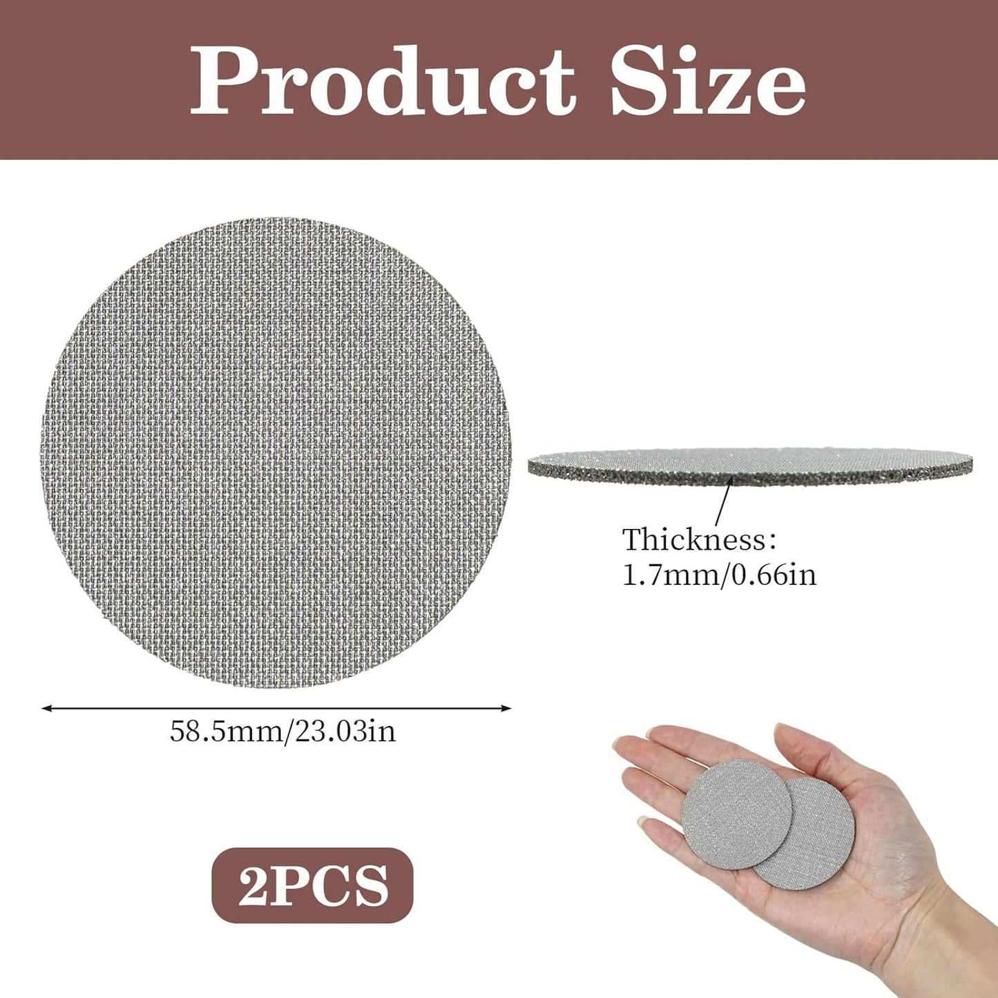 Pack 2 Pantallas Filtro Espresso Acero Inox 2.303pulg