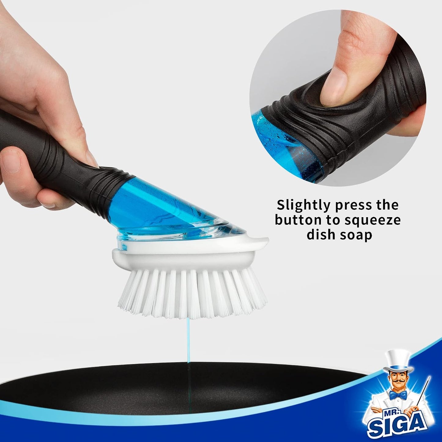 Cepillo dispensador jabón cocina 2 pzas negro