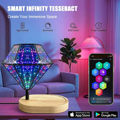Espejo infinito con luz RGBW USB para juegos y decoración