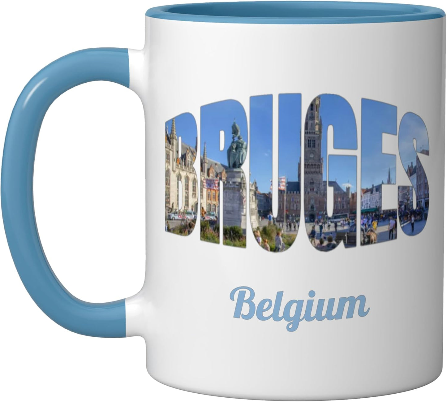 Taza Cerámica Bruges Bélgica Azul/Blanco