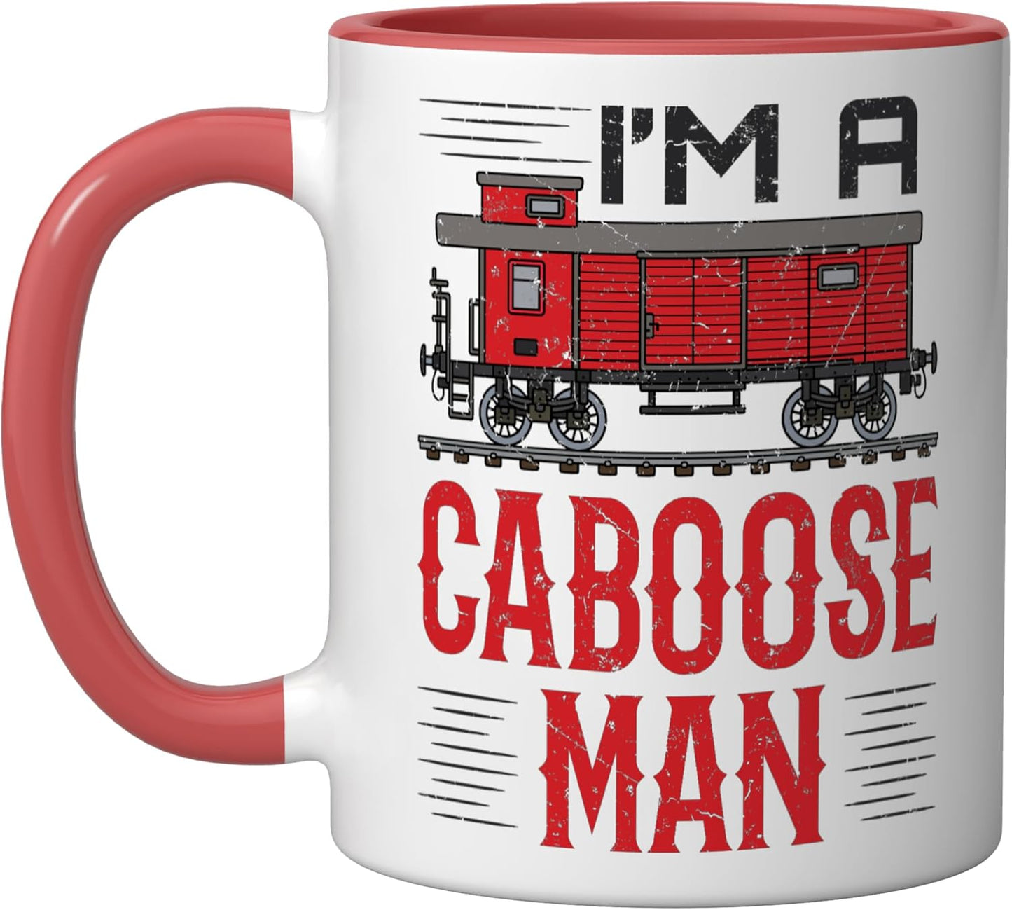 Taza Cerámica Tren Roja Blanca
