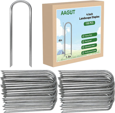 Estacas paisaje 4pulg pack 150 ganchos U alambre pollo