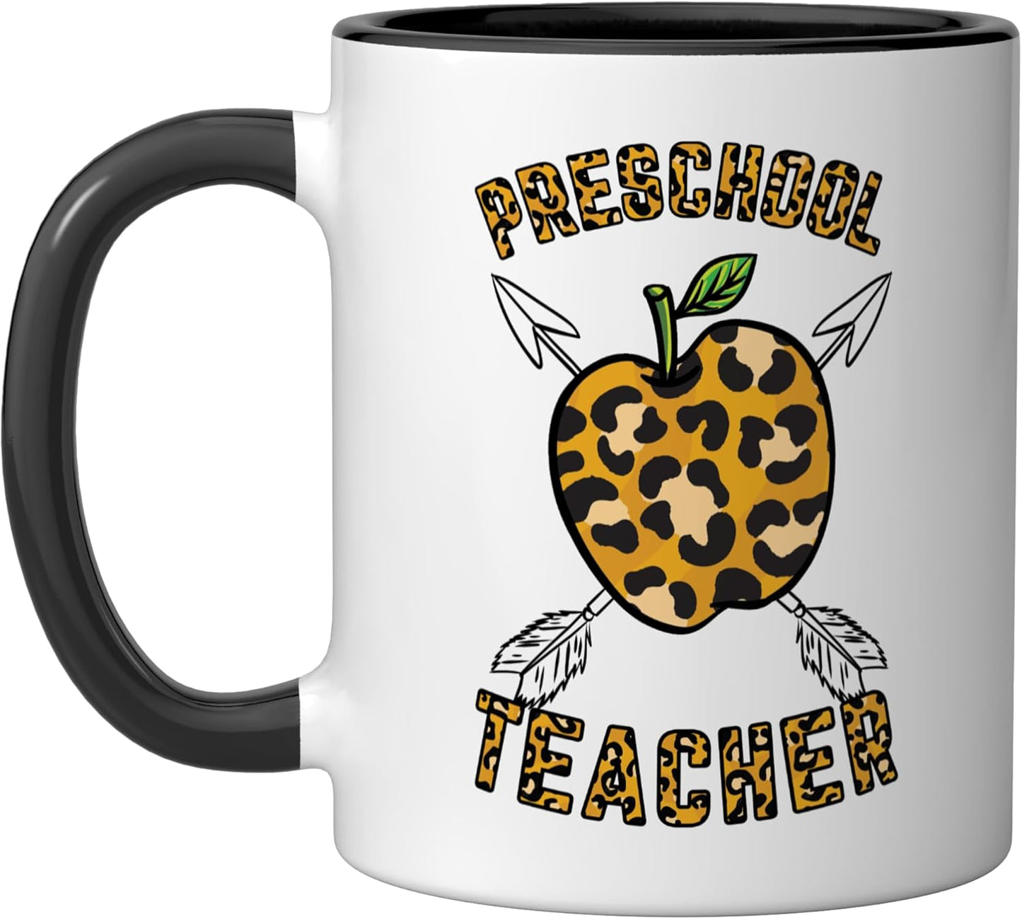 Taza Cerámica Estampado Leopardo Negro/Blanco