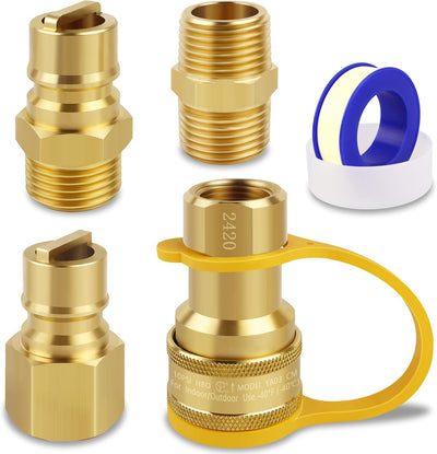 Kit conector rápido gas natural propano 1/2 pulg latón