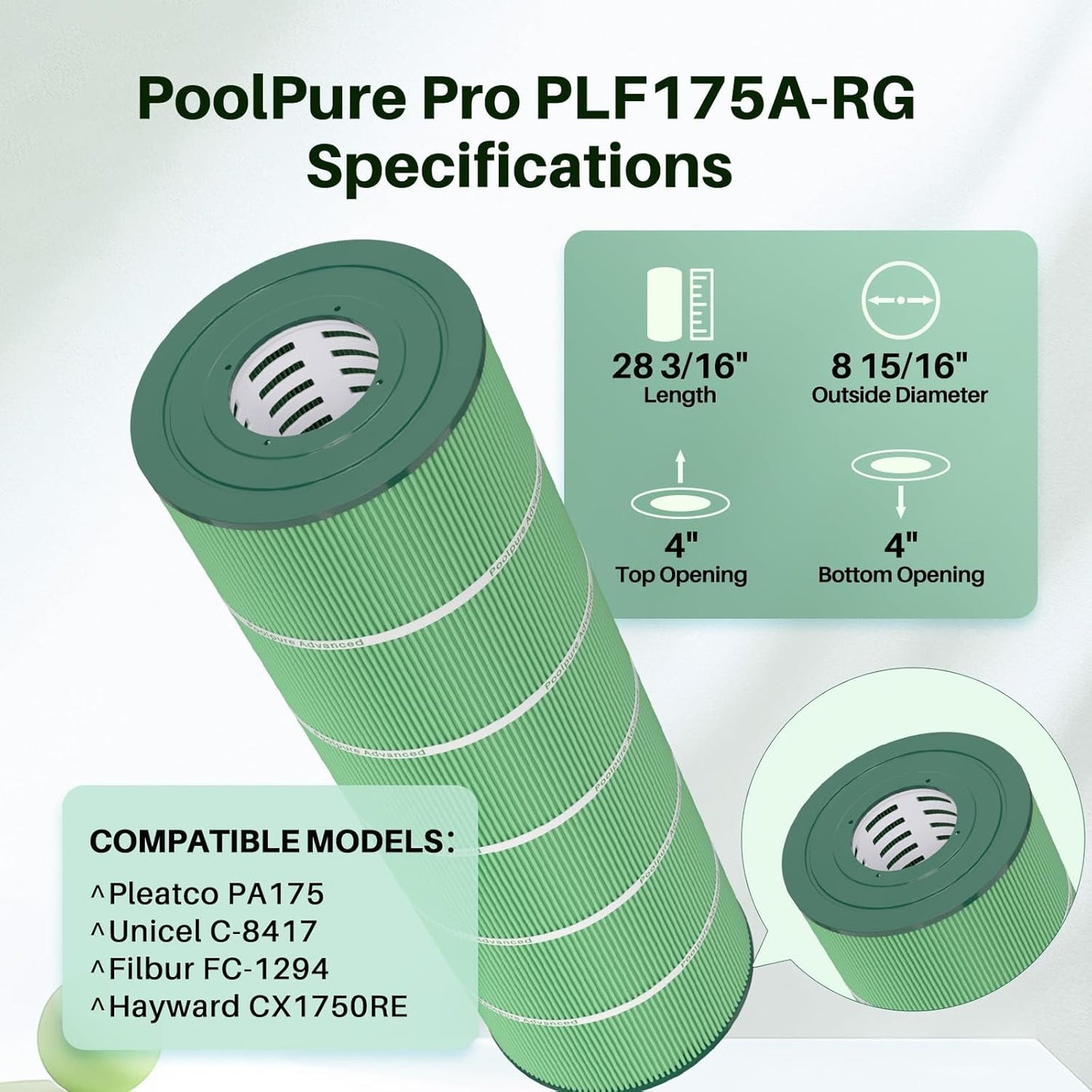 Filtro piscina biodegradable comp C1750 175pies2