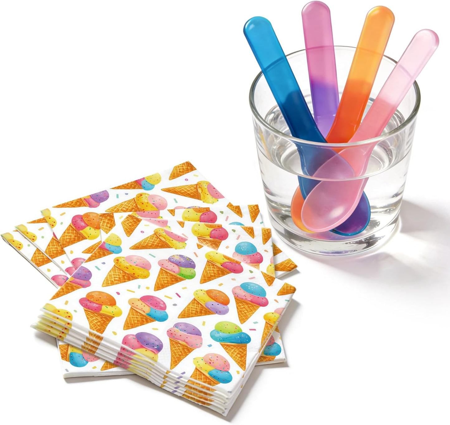 Cucharas de helado cambian de color con servilletas para coctelería y eventos