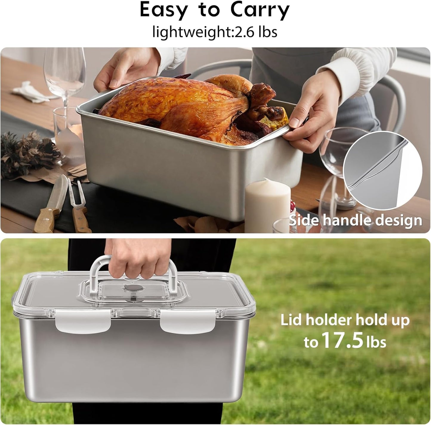 Contenedor acero inox para aperitivos y alimentos con tapas