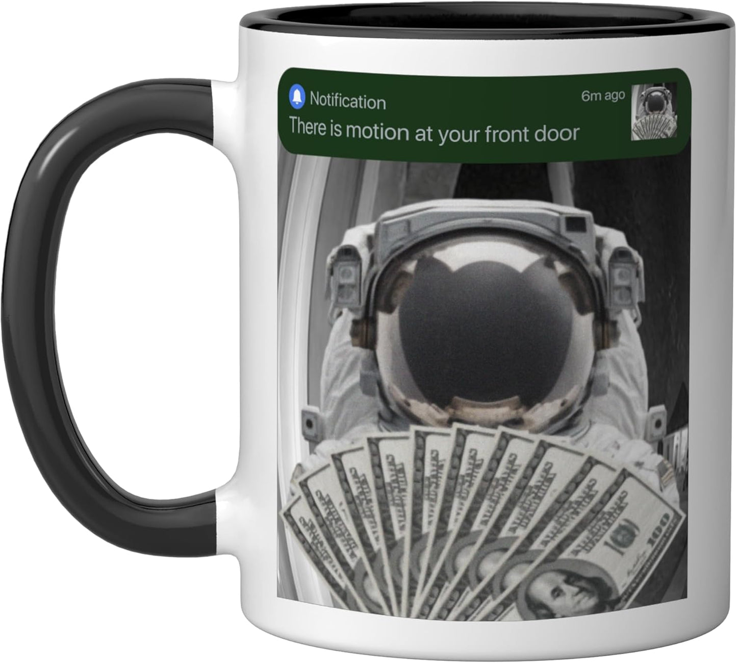 Taza Cerámica Astronauta con Mensaje Negro/Blanco
