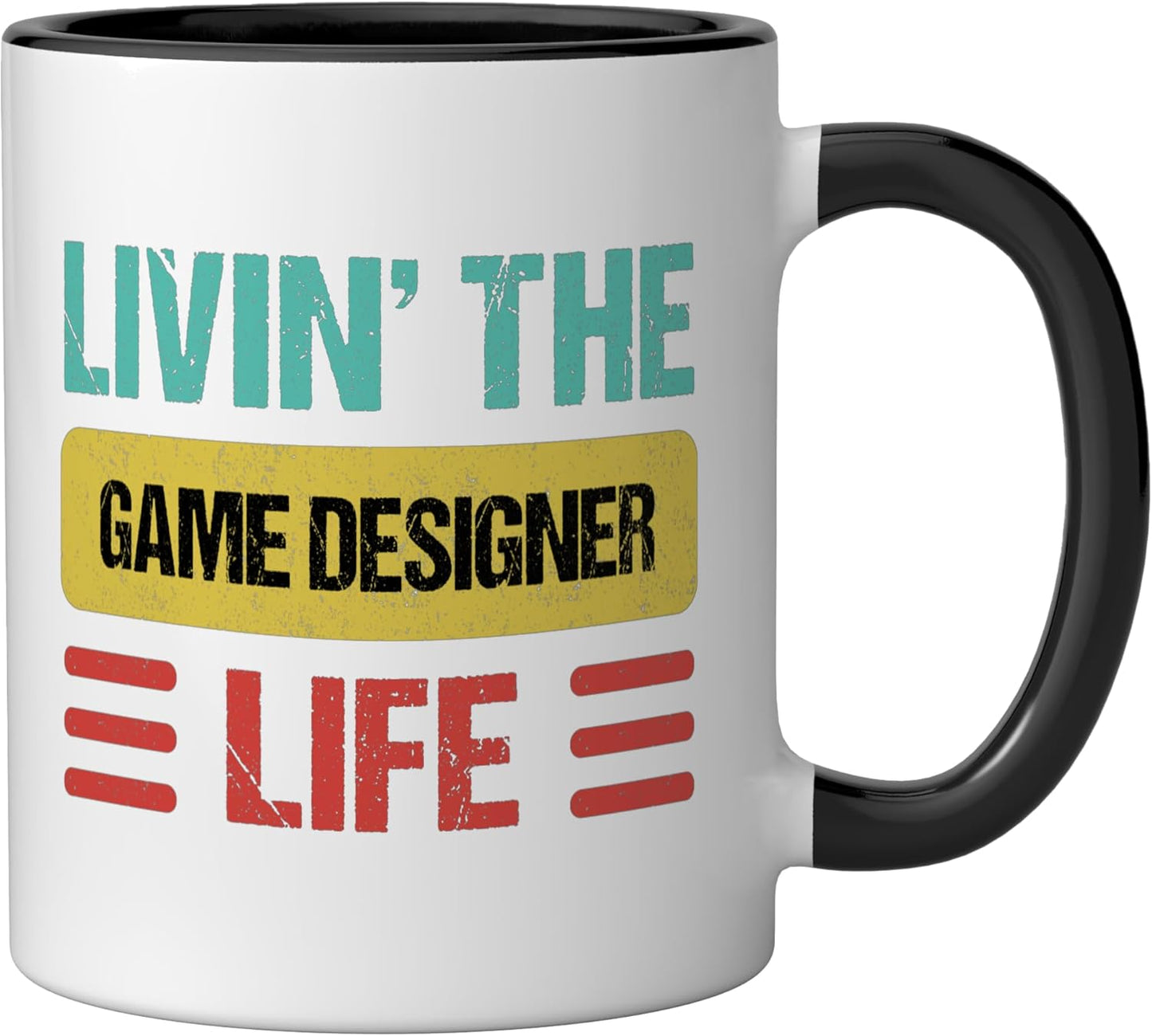 Taza de cerámica para diseñador de juegos negra/blanca