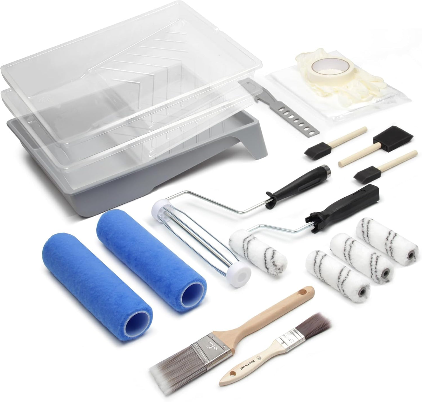 Kit rodillos pintura 9pulg 20pzas pinceles microfibra 4y9pulg