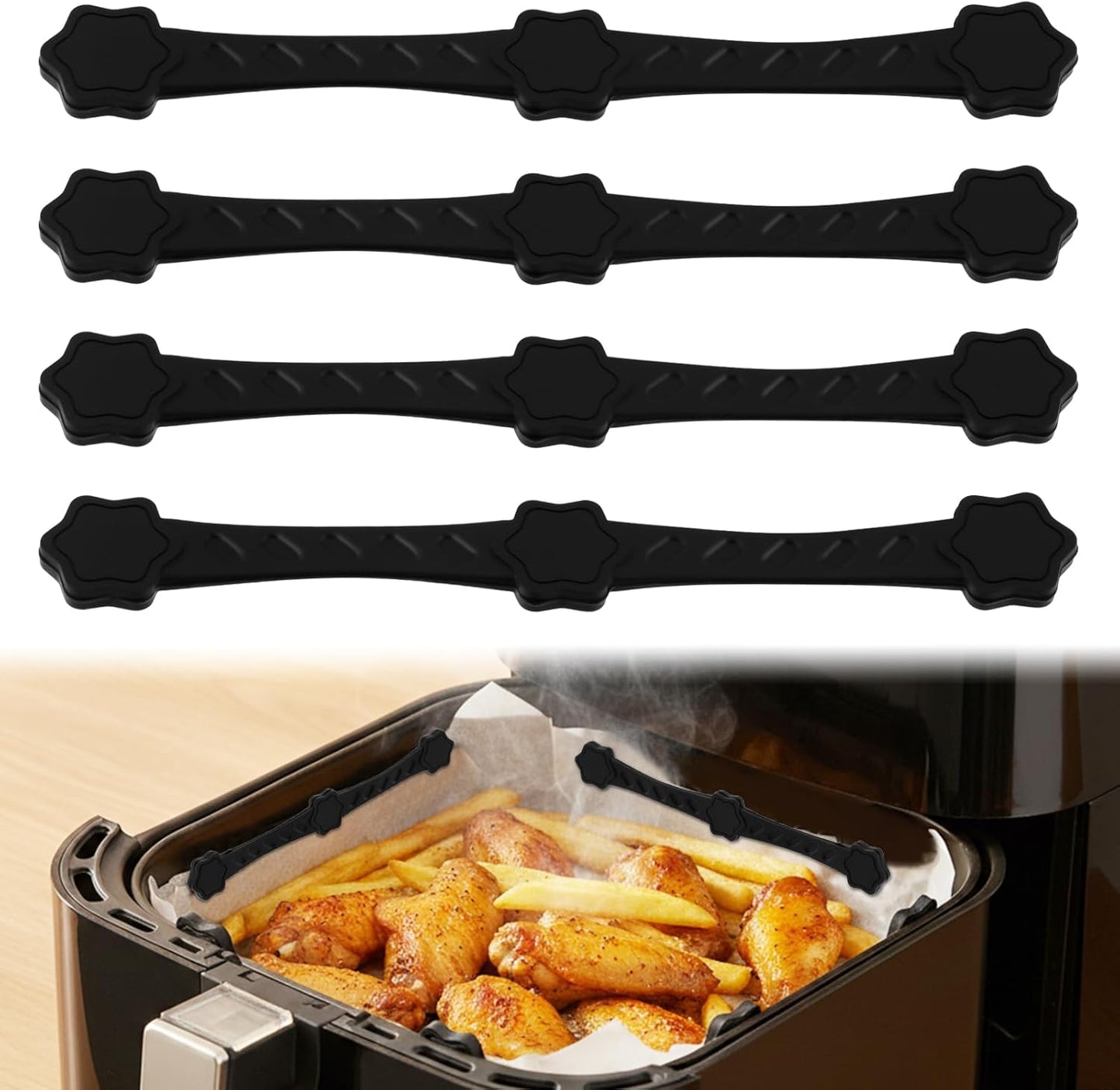 Cierre magnético silicón para air fryer resistente al calor negro
