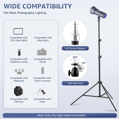 Soporte luz foto cabeza bola 360° trípode ajustable 2 Pzas