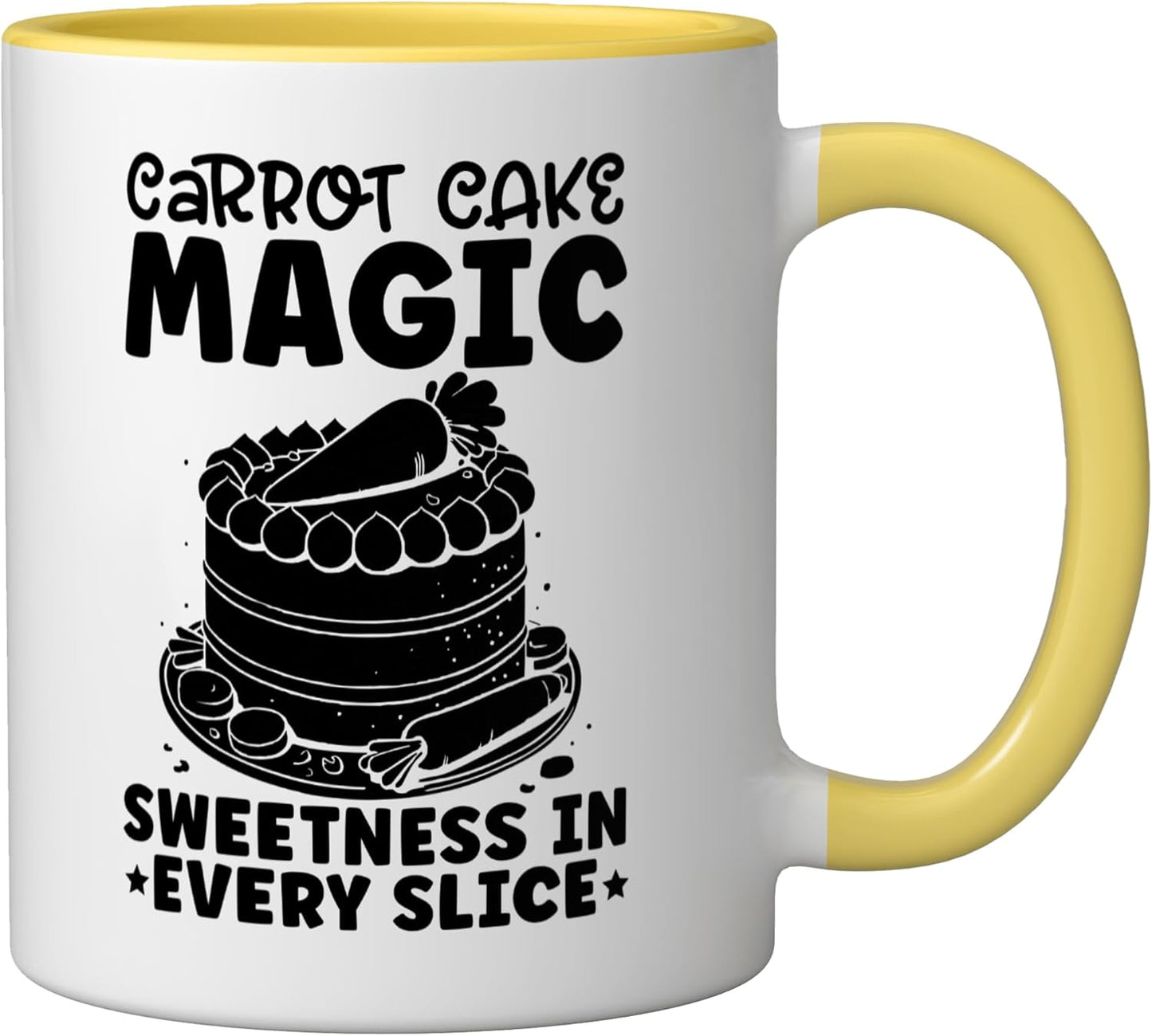 Taza Cerámica para Amantes del Pastel Amarillo/Blanco