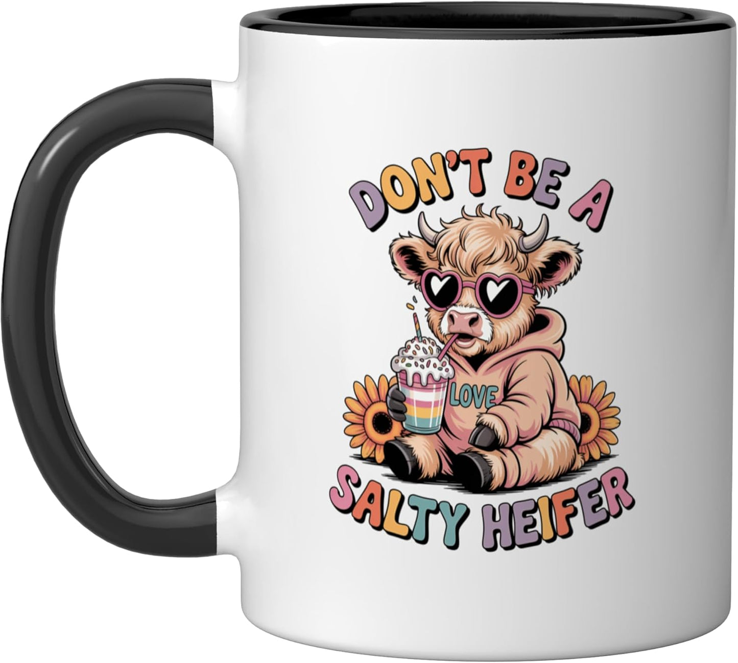 Taza Cerámica Bovino Altolandés Negro/Blanco