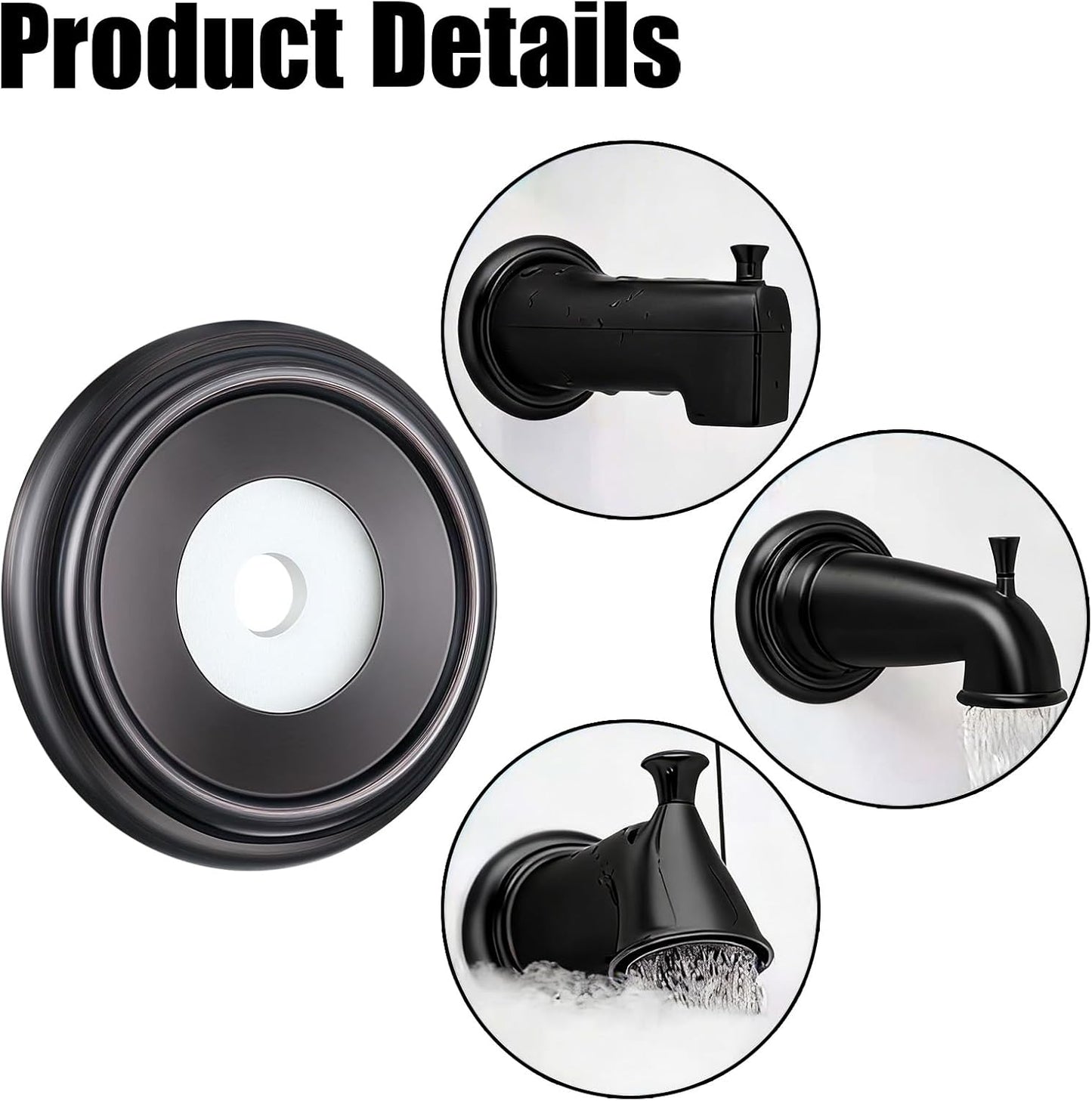 2 Anillos cubierta boquilla bañera con junta foam negro