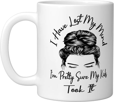 Taza de cerámica blanca con texto en inglés I Have Lost My Mind