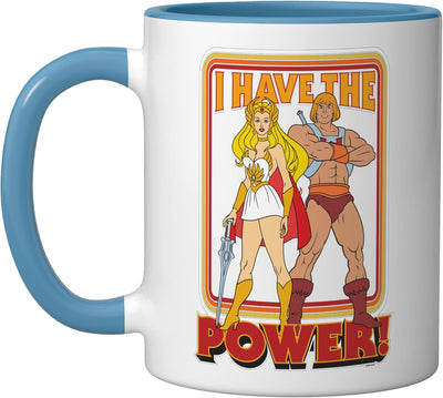 Taza de cerámica Masters of the Universe He-Man y She-Ra azul y blanco