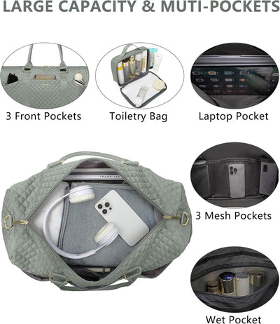 Bolsa viaje Weekender mujer verde extra grande