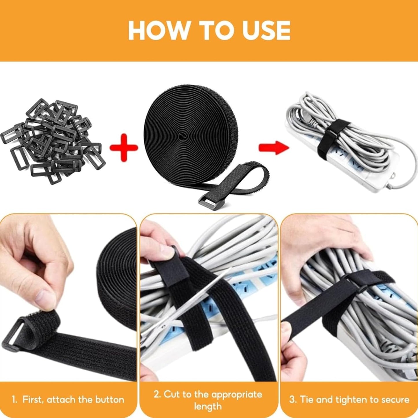 Correas gancho bucle resistente 0.8x33pies con hebillas
