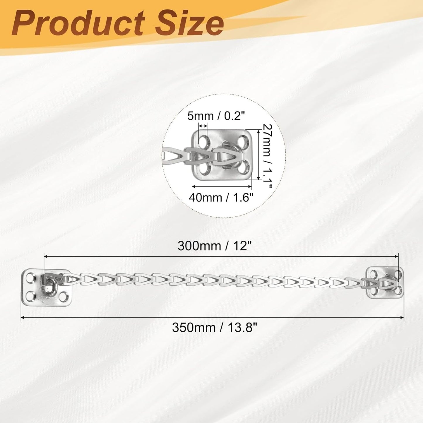 Cadena restringidora para ventanas acero inox 12pulg