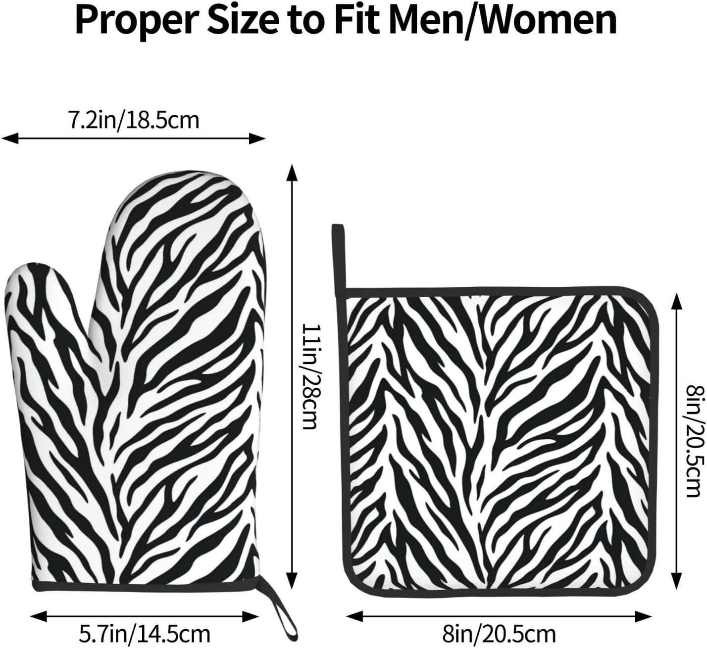 Guantes horno estampado zebra resistente calor cocina