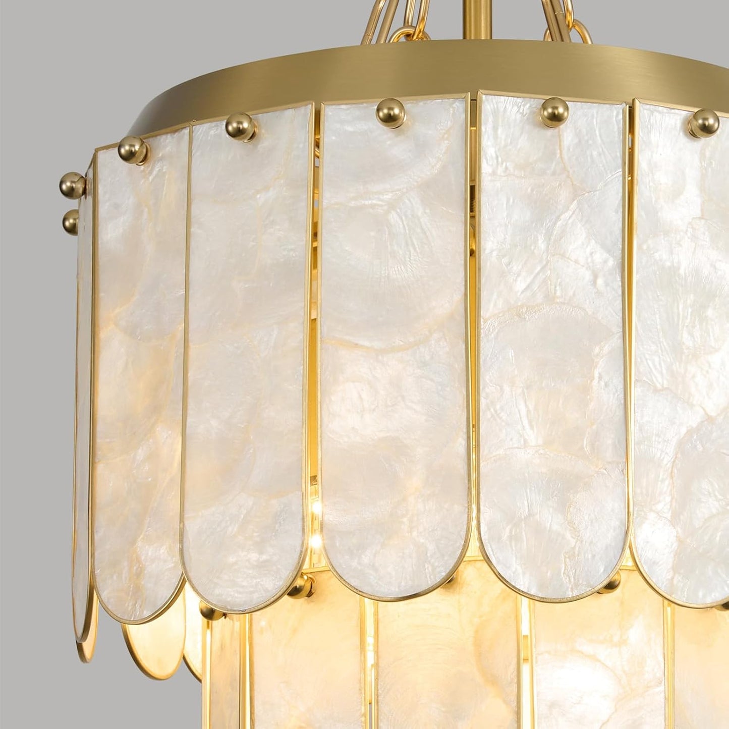 Candelabro concha ostra dorada 12pulg regulable