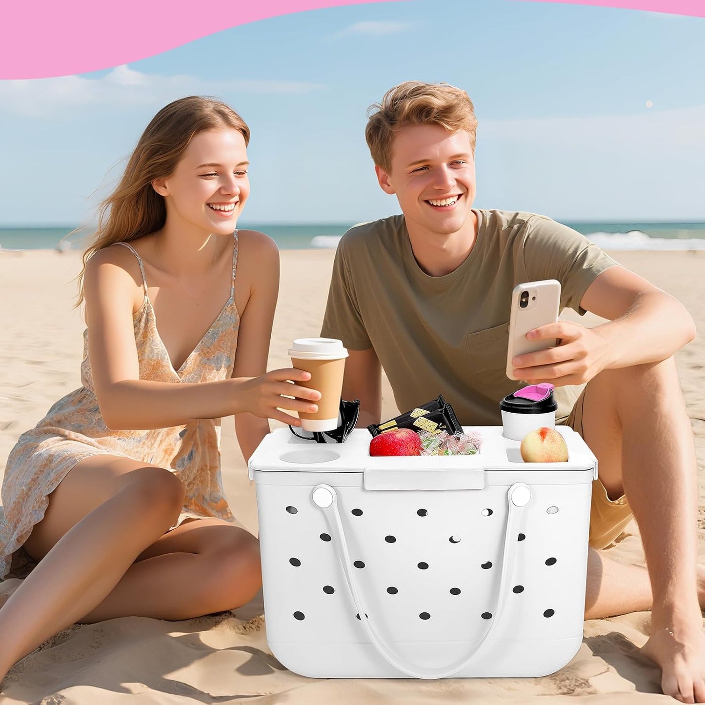 Bandeja Bogg XL soporte bebidas teléfono taza blanco