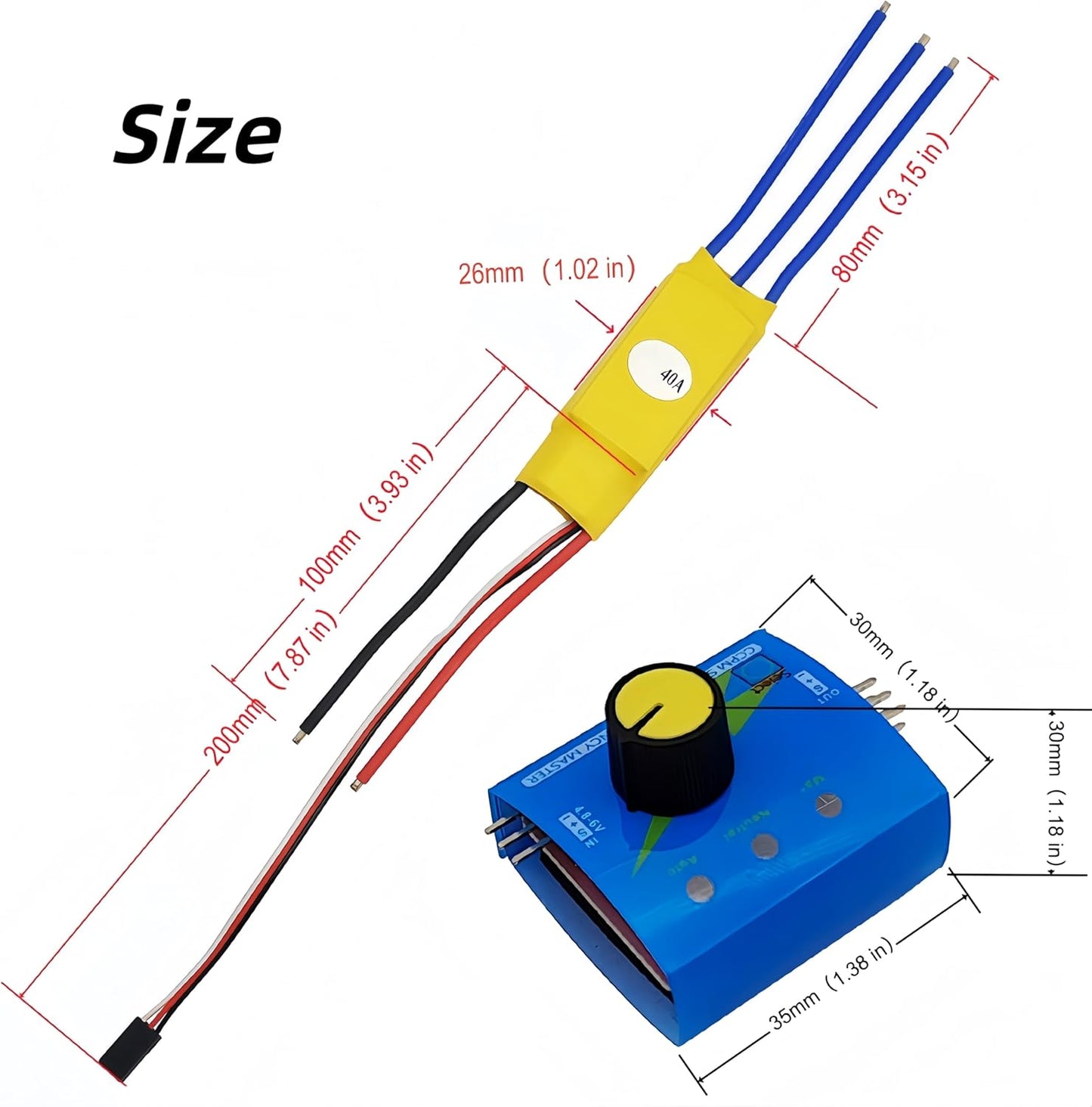 Controlador velocidad motor sin escobillas 40A 3 canales