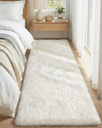 Alfombra pasillo 2x6 lavable antideslizante suave marfil