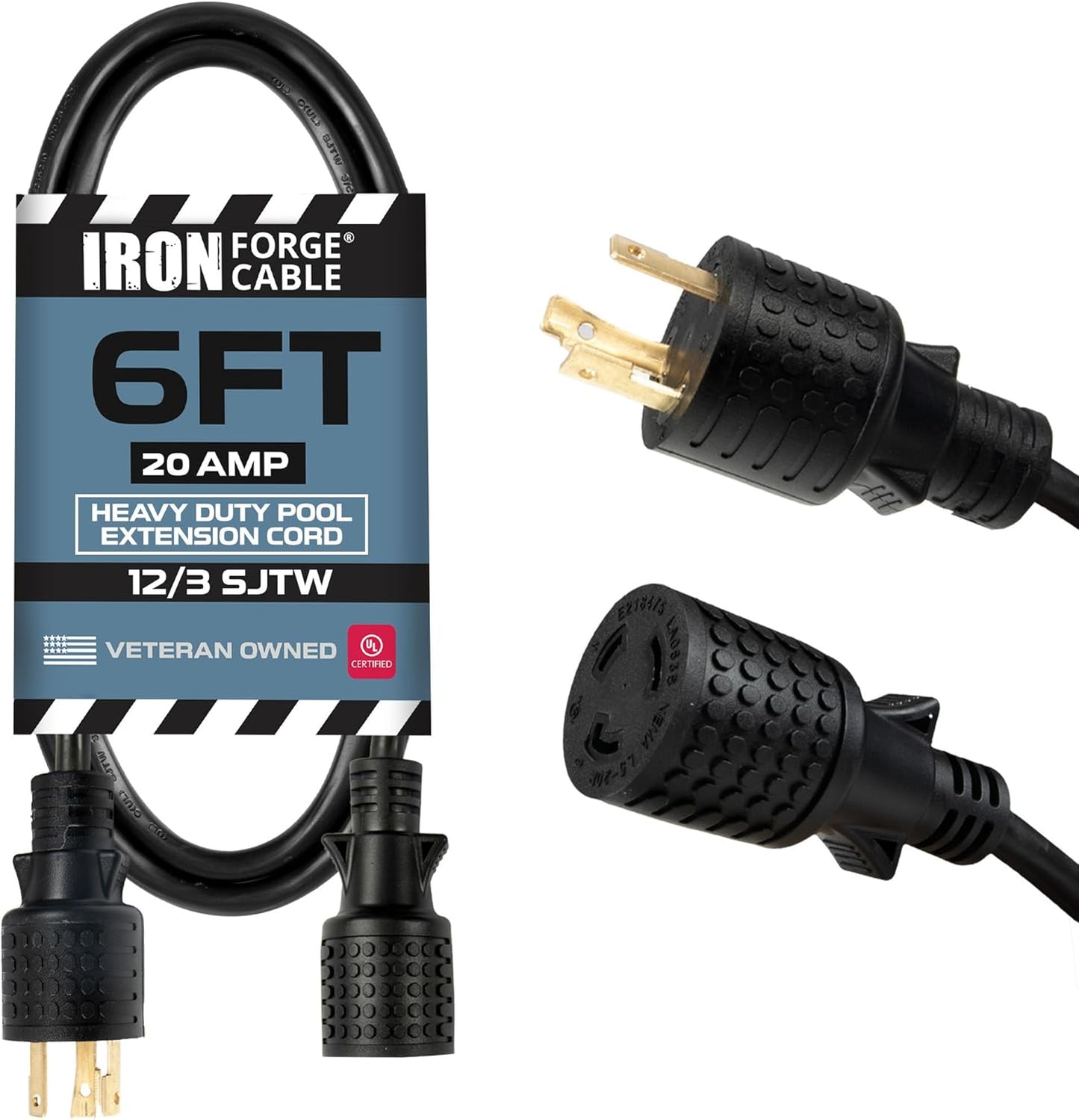 Cable extensión NEMA L5-20P 6 pies para piscina resistente