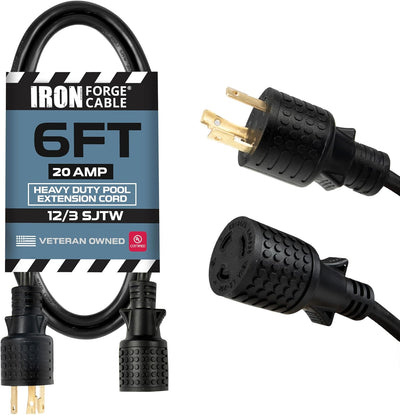 Cable extensión NEMA L5-20P 6 pies para piscina resistente