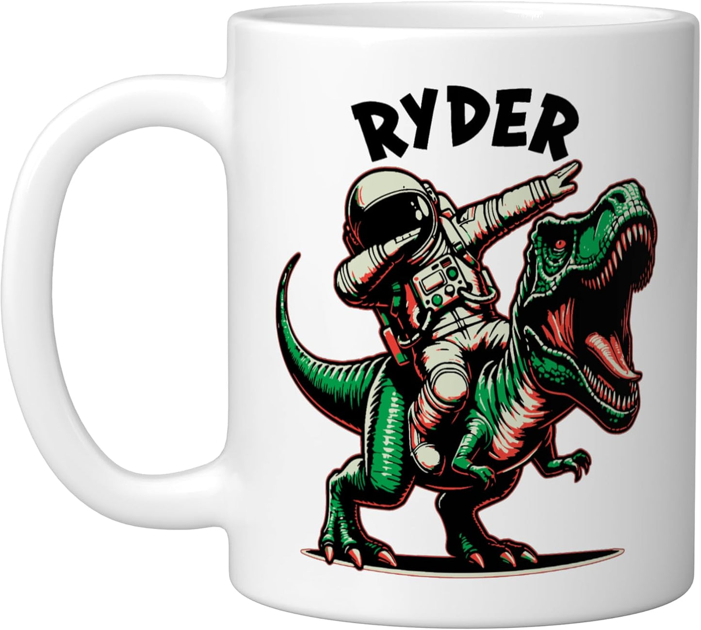 Taza de cerámica astronauta en dinosaurio Ryder Dabbing blanca