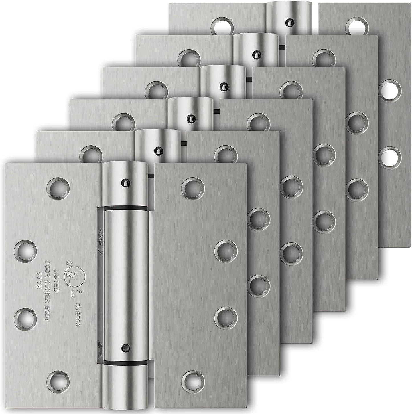 6 Pzas Bisagras Puerta Cierre Automático 4.5x4.5pulg