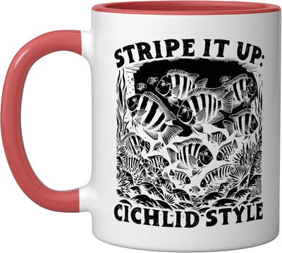 Taza Cerámica para Peces de Agua Dulce Roja/Blanca