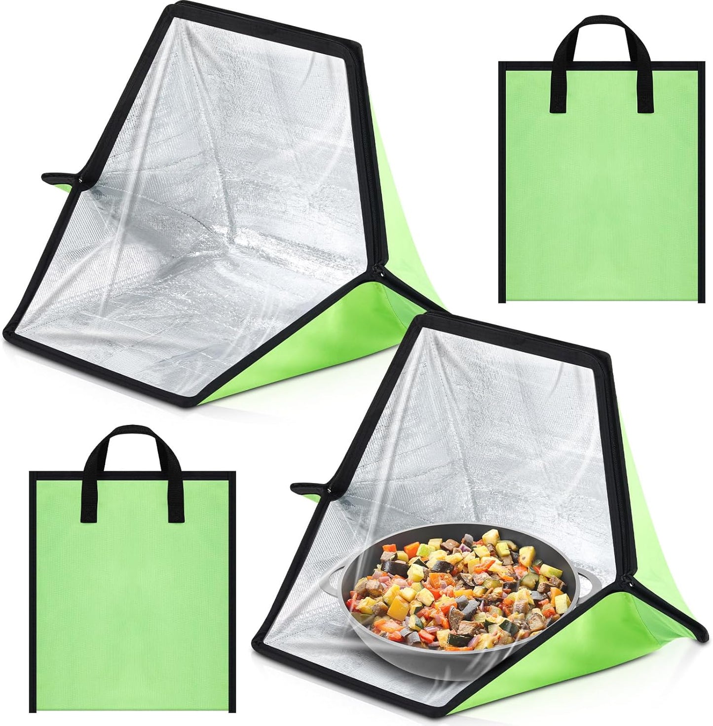2 Hornos Solares Plegables Mini Estufa Campamento Alimentada Sol