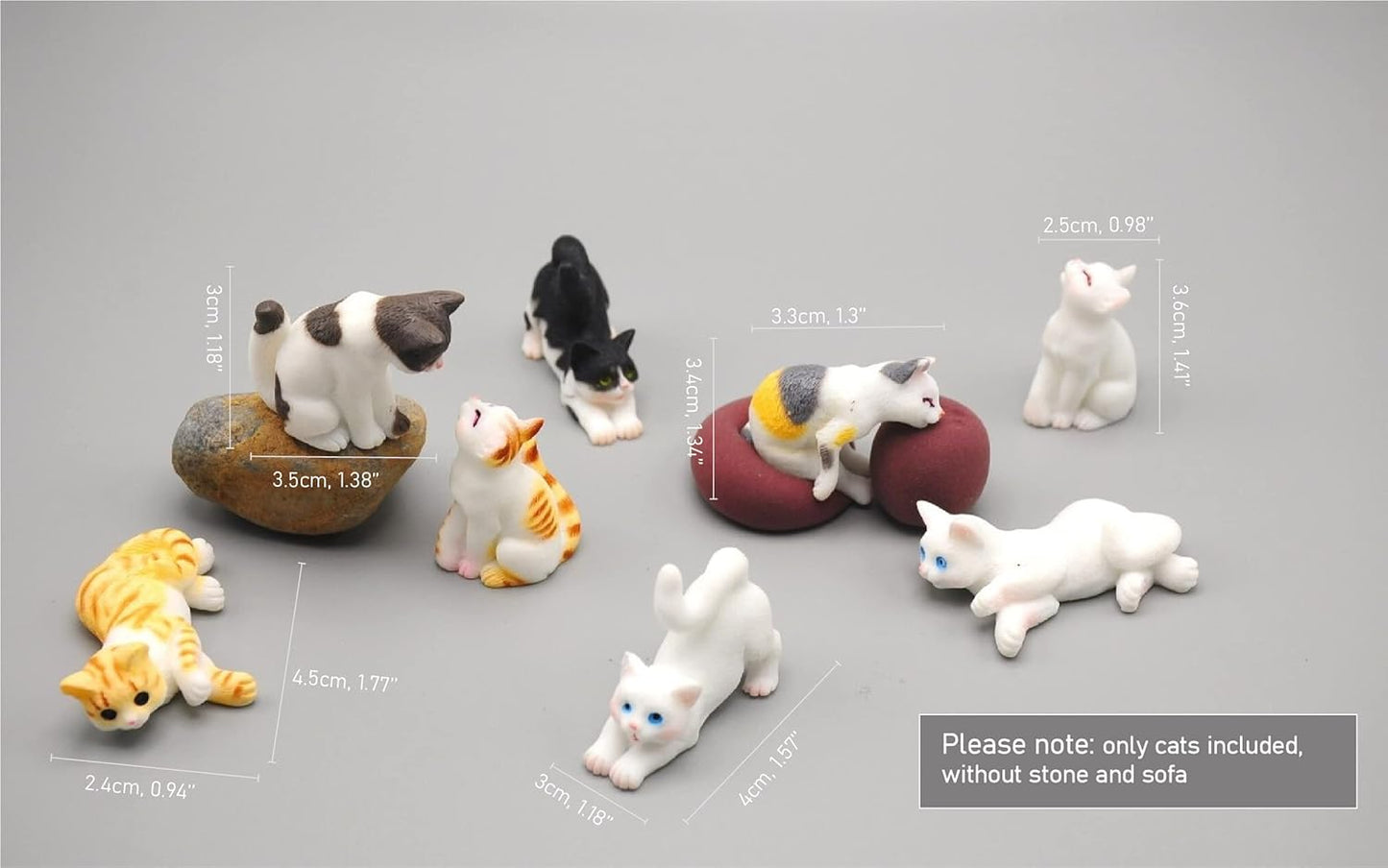 Accesorios jardín hadas para gatos al aire libre 8 figuras