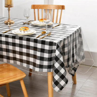 Mantel rectangular de plástico transparente impermeable 54x80 pulgadas