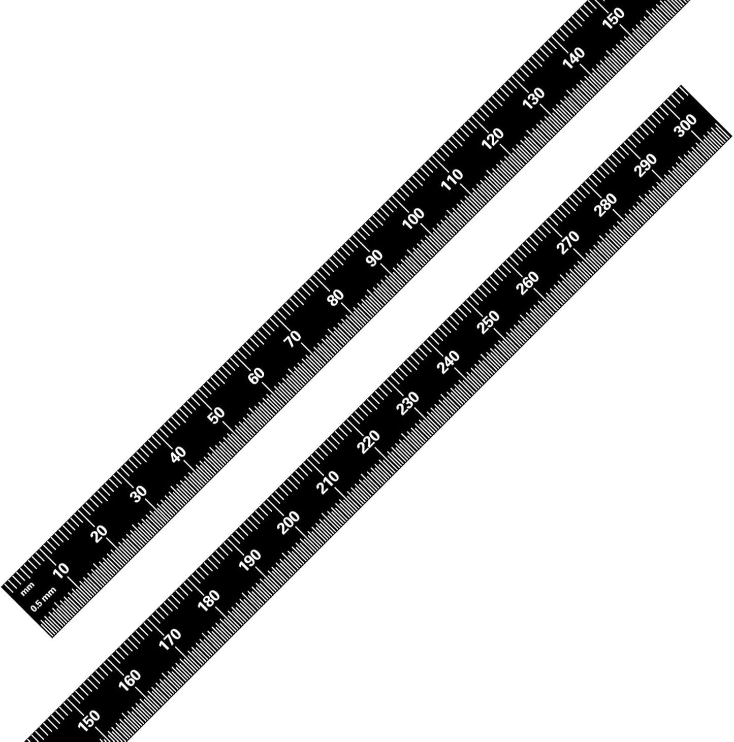 Regla flexible 6pulg acero inox cromo negro